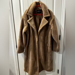 Fabletics Women's Cozy Brown Teddy Trench